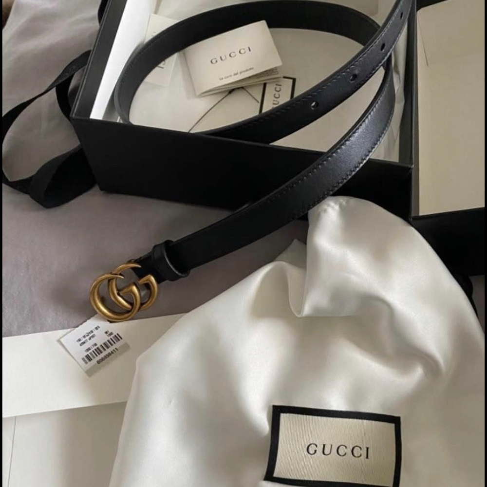 gucci black leather belt double g buckle